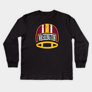 Washington Retro Helmet - Red Kids Long Sleeve T-Shirt